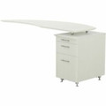 Safco Medina Textured Sea Salt Laminate Unit - x 1" Thickness Work Surface, 9.1" Height x 14.8" Depth Drawer, 29.5" Height x 63" Width x 24" Depth Return, x 0" Thickness Table Top - 3 x Storage, Box, File Drawer(s) - Single Pedestal on Right Side ...