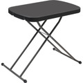 Iceberg IndestrucTable Small Space Personal Table - Black Top - 25 lb Capacity - Height Adjustable - 20.80" to 26.60" Adjustment - 26.60" Table Top Width x 17.80" Table Top Depth - 26.60" Height - High-density Polyethylene (HDPE), Resin Top Materi...