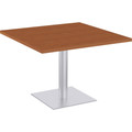Special-T Sienna Bar-height Cafe Table - Brown Square Top - Powder Coated, Metallic Silver Base - 42" Table Top Width x 42" Table Top Depth x 1.25" Table Top Thickness - 42" Height - Assembly Required - High Pressure Laminate (HPL), Particleboard ...