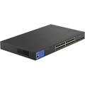 Linksys 24-Port Managed Gigabit PoE+ Switch with 4 1G SFP Uplinks - 24 Ports - Manageable - Gigabit Ethernet - 1000Base-T, 1000Base-X - 2 Layer Supported - Modular - 4 SFP Slots - 305.24 W Power Consumption - 250 W PoE Budget - Optical Fiber, Twis...