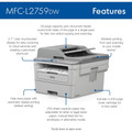 Brother Workhorse MFC-L2759DW Wireless Laser Multifunction Printer - Monochrome - Copier/Fax/Printer/Scanner - 36 ppm Mono Print - 2400 x 600 dpi Print - Automatic Duplex Print - Up to 15000 Pages Monthly - 250 sheets Input - Color Flatbed Scanner...