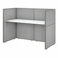 Bush Business Furniture Easy Office 60W Cubicle Desk Workstation with 45H Closed Panels - x 1" Thickness Surface, 60" Width Desk, Panel, 61" Width x 31" Depth, 60" Width x 24" Depth Desktop - Material: Fabric - Finish: Pure White, Silver Gray, The...