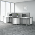 Bush Business Furniture Easy Office 60W Cubicle Desk Workstation with 45H Closed Panels - x 1" Thickness Surface, 60" Width Desk, Panel, 61" Width x 31" Depth, 60" Width x 24" Depth Desktop - Material: Fabric - Finish: Pure White, Silver Gray, The...