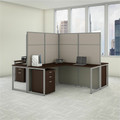 Bush Business Furniture Easy Office 60W L Shaped Cubicle Desk with File Cabinet and 66H Panels - x 60" Width x 24" Depth Desk, x 36" Width x 24" Depth Return, 66" Height x 60" Width Panel - 3 - Material: Hardboard, Fabric, Steel, Metal, Engineered...