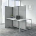 Bush Business Furniture Easy Office 60W 2 Person Cubicle Desk Workstation with 66H Panels - x 60" Width x 24" Depth Desk, 66" Height x 60" Width Panel - Material: Hardboard, Fabric, Steel, Metal, Engineered Wood, Thermofused Laminate (TFL) - Finis...