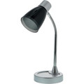 Bostitch Adjustable Desk Lamp, Black - 20" Height - 3 W LED Bulb - Polished Metal - Adjustable Head, Flicker-free, Glare-free Light, Gooseneck, Flexible, Eco-friendly - 250 lm Lumens - Desk Mountable, Table Top - Black, Silver - for Desk, Table, D...