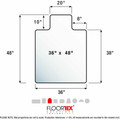 Floortex Cleartex AdvantagematPlus&reg; APET Lipped for Hard Floors - 36" x 48" - Hard Floor - 48" Length x 36" Width x 0.060" Depth - Lip Size 10" Length x 20" Width - Lipped - Amorphous Polyethylene Terephthalate (APET) - Clear - 1 Each - TAA Co...