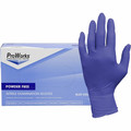 ProWorks Nitrile Powder-Free Exam Gloves - 3 mil Thickness x 9.50" Glove Length - Large Size - Nitrile - Blue Violet - Soft, Flexible, Comfortable, Latex-free, Non-sterile - For General Purpose, Industrial, Food Service, Gardening, Dental - 200/Bo...