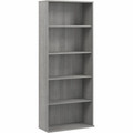 Bush Business Furniture Hustle Tall 5 Shelf Bookcase - 72" Height x 30" Width x 13" Depth - 5 Shelve(s) - 3 Adjustable Shelf(ves) - Material: Plastic, Metal, Thermofused Laminate (TFL), Engineered Wood - Finish: Platinum Gray - Durable, Scratch Re...