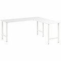 Bush Business Furniture Hustle 72W x 24D L Shaped Computer Desk with Metal Legs - x 72" Width x 24" Depth Desk - Material: Metal, Plastic, Thermofused Laminate (TFL), Engineered Wood - Finish: Thermofused Laminate (TFL), White - Durable, Scratch R...