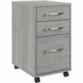 Bush Business Furniture Hustle 3 Drawer Mobile File Cabinet - 27" Height x 16" Width x 20" Depth - 3 x File, Box, Notepad, Storage Drawer(s) - Material: Metal, Plastic, Thermofused Laminate (TFL), Engineered Wood - Finish: Platinum Gray - Mobility...