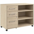 Bush Business Furniture Hustle Office Storage Cabinet with Wheels - x 40" Width - 3 x File, Box Drawer(s) - 2 Adjustable Shelf(ves) - Material: Metal, Engineered Wood, Plastic, Laminate, Thermofused Laminate (TFL) - Finish: Natural Elm - Wheel, Dr...