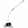 OttLite Swivel LED Desk Lamp with USB Charging and Stand - LED Bulb - USB Charging, ClearSun LED, Glare-free Light, Touch-activated, Swivel Head, Flexible Neck, Adjustable Height - Desk Mountable - White - for Desk, Computer, Crafting, Home, Table...