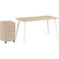 Bush Business Furniture Vista Office Furniture Collection - 30" Height x 60" Width x 29" Depth, x 1" Thickness Surface - 3 x Box, File Drawer(s) - Material: Engineered Wood, Thermofused Laminate (TFL), Melamine, Plastic, Metal, Hardboard, Laminate...