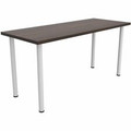 Safco Jurni Multi-Purp. Table w/Post Leg & Glides - Powder Coated Post Leg Base - Modern Style x 60" Table Top Width x 24" Table Top Depth x 1.10" Table Top Thickness - 29" Height - Multipurpose - Assembly Required - Columbian Walnut - Laminate To...