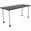 Safco Jurni Multi-Purp. Table w/Post Leg & Casters - Powder Coated Post Leg Base - 60" Table Top Width x 24" Table Top Depth x 1.10" Table Top Thickness - 29" Height - Multipurpose - Assembly Required - Columbian Walnut - Laminate Top Material - 1...
