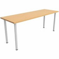 Safco Jurni Multi-Purpose Table with Post Leg & Glides - Laminated Top - Powder Coated Post Leg Base - 72" Table Top Width x 24" Table Top Depth x 1.10" Table Top Thickness - 29" Height - Multipurpose - Assembly Required - Fusion Maple - Laminate ...
