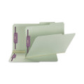 Recycled Pressboard Folders With Two Safeshield Coated Fasteners, 2" Expansion, 2/5-cut: Right, Legal, Gray-green, 25/box