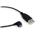 StarTech.com Micro USB A to Right Angle Micro B Cable - 6 ft USB/USB-B Data Transfer Cable for Smartphone, Digital Camera, PDA, Tablet PC, GPS - First End: 1 x USB 2.0 Type A - Male - Second End: 1 x USB 2.0 Type B - Male - 480 Mbit/s - Shielding ...