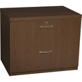 Safco Aberdeen Series Lateral File - 2-Drawer - 29.5" Height x 36" Width x 24" Depth - 2 - Fluted Edge - Material: Particleboard, Veneer - Finish: Laminate, Mocha - Abrasion Resistant, Stain Resistant, Cord Management, Modesty Panel, Grommet, Leve...