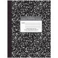 Roaring Spring Black Marble Composition Book - 80 Sheets - 160 Pages - Printed - Sewn/Tapebound - Both Side Ruling Surface - 20 lb Basis Weight - 10 1/4" x 7 7/8" Sheet Size - 0.50" Height x 7.9" Width x 10.3" Length - White Paper - Black Binding ...