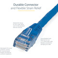 StarTech.com 4ft Blue Molded Cat6 UTP Patch Cable ETL Verified - 4 ft Category 6 Network Cable for Network Device, Workstation, VoIP Device - First End: 1 x RJ-45 Network - Male - Second End: 1 x RJ-45 Network - Male - 10 Gbit/s - Patch Cable - Go...