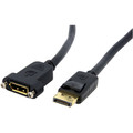 StarTech.com 3ft DisplayPort Panel Mount Cable - F/M - 3 ft DisplayPort Video Cable for Audio/Video Device - First End: 1 x 20-pin DisplayPort Digital Audio/Video - Male - Second End: 1 x 20-pin DisplayPort Digital Audio/Video - Female - Gold Plat...
