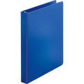 Business Source Basic Round-ring Binder - 1" Binder Capacity - Letter - 8 1/2" x 11" Sheet Size - 225 Sheet Capacity - 3 Ring(s) - Fastener(s): Round Ring - Pocket(s): Inside Front & Back - Chipboard, Polypropylene - Dark Blue - 12.80 oz - Exposed...