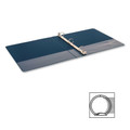 Business Source Basic Round-ring Binder - 1" Binder Capacity - Letter - 8 1/2" x 11" Sheet Size - 225 Sheet Capacity - 3 Ring(s) - Fastener(s): Round Ring - Pocket(s): Inside Front & Back - Chipboard, Polypropylene - Dark Blue - 12.80 oz - Exposed...