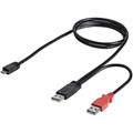 StarTech.com 3 ft USB Y Cable for External Hard Drive - Dual USB A to Micro B - 3 ft USB/USB Micro-B Data Transfer Cable for PC, External Hard Drive, Desktop Computer, Netbook - First End: 2 x 4-pin USB 2.0 Type A - Male - Second End: 1 x 5-pin Mi...