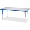 Jonti-Craft Berries Elementary Height Color Edge Rectangle Table - Blue Rectangle Top - Four Leg Base - 4 Legs - Height Adjustable - 15" to 24" Adjustment - 72" Table Top Length x 30" Table Top Width x 1.13" Table Top Thickness - 24" Height - Art,...