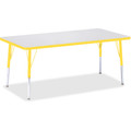 Jonti-Craft Berries Elementary Height Color Edge Rectangle Table - Laminated Rectangle, Yellow Top - Four Leg Base - 4 Legs - Height Adjustable - 15" to 24" Adjustment - 60" Table Top Length x 30" Table Top Width x 1.13" Table Top Thickness - 24" ...