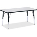 Jonti-Craft Berries Elementary Height Color Edge Rectangle Table - Gray Rectangle, Laminated Top - Four Leg Base - 4 Legs - Height Adjustable - 15" to 24" Adjustment - 48" Table Top Length x 24" Table Top Width x 1.13" Table Top Thickness - 24" He...