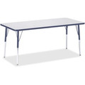 Jonti-Craft Berries Adult Height Color Edge Rectangle Table - Laminated Rectangle, Navy Top - Four Leg Base - 4 Legs - Height Adjustable - 24" to 31" Adjustment - 72" Table Top Length x 30" Table Top Width x 1.13" Table Top Thickness - 31" Height ...