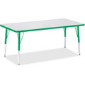 Jonti-Craft Berries Elementary Height Color Edge Rectangle Table - Green Rectangle, Laminated Top - Four Leg Base - 4 Legs - Height Adjustable - 15" to 24" Adjustment - 60" Table Top Length x 30" Table Top Width x 1.13" Table Top Thickness - 24" H...