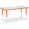 Jonti-Craft Berries Elementary Height Color Edge Rectangle Table - Laminated Rectangle Top - Four Leg Base - 4 Legs - Height Adjustable - 15" to 24" Adjustment - 48" Table Top Length x 24" Table Top Width x 1.13" Table Top Thickness - 24" Height -...