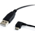 StarTech.com 3 ft Micro USB Cable - A to Left Angle Micro B - 3 ft USB/USB Micro-B Data Transfer Cable for Smartphone, Digital Camera, Tablet, PDA, GPS - First End: 1 x 4-pin USB 2.0 Type A - Male - Second End: 1 x 5-pin Micro USB 2.0 Type B - Mal...