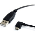 StarTech.com 3 ft Micro USB Cable - A to Left Angle Micro B - 3 ft USB/USB Micro-B Data Transfer Cable for Smartphone, Digital Camera, Tablet, PDA, GPS - First End: 1 x 4-pin USB 2.0 Type A - Male - Second End: 1 x 5-pin Micro USB 2.0 Type B - Mal...