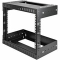 StarTech.com 8U Open Frame Wall Mount Equipment Rack - Adjustable Depth - For LAN Switch, Patch Panel, Server, Computer - 8U Rack Height x 19" Rack Width - Wall Mountable Open Frame - 2 Post - Black - SPCC, Steel, Cold Rolled Steel - 135 lb Maximu...