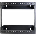StarTech.com 8U Open Frame Wall Mount Equipment Rack - Adjustable Depth - For LAN Switch, Patch Panel, Server, Computer - 8U Rack Height x 19" Rack Width - Wall Mountable Open Frame - 2 Post - Black - SPCC, Steel, Cold Rolled Steel - 135 lb Maximu...