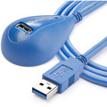 StarTech.com 5 ft Desktop SuperSpeed USB 3.0 Extension Cable - A to A M/F - 5 ft USB Data Transfer Cable for Camera, Mobile Phone, PDA, Storage Device, PC, Hub - First End: 1 x 9-pin USB 3.0 Type A - Male - Second End: 1 x 9-pin USB 3.0 Type A - F...