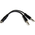 StarTech.com 3.5mm 4 Position to 2x 3 Position 3.5mm Headset Splitter Adapter - F/M - 5.10" Mini-phone Audio Cable for Audio Device, Headphone, Microphone, Notebook, Headset - First End: 1 x 4-pin Mini-phone Stereo Audio - Female - Second End: 2 x...