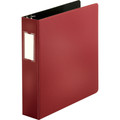 Business Source Slanted D-ring Binders - 2" Binder Capacity - 3 Ring(s) - Fastener(s): D-Ring - Pocket(s): 2, Internal - Chipboard, Polypropylene - Burgundy - PVC-free, Non-stick, Spine Label, Gap-free Ring, Non-glare, Heavy Duty, Open and Closed ...