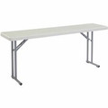 National Public Seating BT1800 Series Seminar Folding Tables - Speckled Gray, Textured Top - Gray Cantilever, Textured, Powder Coated Base - 700 lb Capacity - 72" Table Top Length x 18" Table Top Width x 2" Table Top Thickness - 29.50" Height - Se...