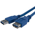 StarTech.com 1m Blue SuperSpeed USB 3.0 Extension Cable A to A - M/F - 3.28 ft USB Data Transfer Cable - First End: 1 x 9-pin USB 3.0 Type A - Male - Second End: 1 x 9-pin USB 3.0 Type A - Female - 5 Gbit/s - Extension Cable - Shielding - Nickel P...