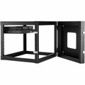 StarTech.com 8U 22in Depth Hinged Open Frame Wall Mount Server Rack - For Server, LAN Switch, Patch Panel, A/V Equipment, Computer - 8U Rack Height x 19" Rack Width - Wall Mountable Open Frame - 4 Post - Black - Cold-rolled Steel (CRS) - 139.70 lb...