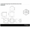 StarTech.com 8U 22in Depth Hinged Open Frame Wall Mount Server Rack - For Server, LAN Switch, Patch Panel, A/V Equipment, Computer - 8U Rack Height x 19" Rack Width - Wall Mountable Open Frame - 4 Post - Black - Cold-rolled Steel (CRS) - 139.70 lb...