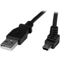 StarTech.com 1m Mini USB Cable - A to Up Angle Mini B - 3.28 ft USB/USB Mini-B Data Transfer Cable for Digital Camera, Hard Drive, Smartphone, GPS Receiver, Computer, MAC - First End: 1 x 4-pin USB 2.0 Type A - Male - Second End: 1 x 5-pin Mini US...
