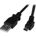 StarTech.com 2m Mini USB Cable - A to Down Angle Mini B - 6.56 ft USB/USB Mini-B Data Transfer Cable for Digital Camera, Hard Drive, Cellular Phone, GPS Receiver, Digital Camera, Smartphone, MAC, PC - First End: 1 x 4-pin USB 2.0 Type A - Male - S...