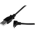 StarTech.com 1m Micro USB Cable - A to Up Angle Micro B - 3.28 ft USB/USB Micro-B Data Transfer Cable for Smartphone, Digital Camera, Portable Hard Drive, Tablet PC, PC, MAC - First End: 1 x 4-pin USB 2.0 Type A - Male - Second End: 1 x 5-pin Micr...
